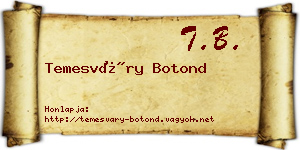 Temesváry Botond névjegykártya
